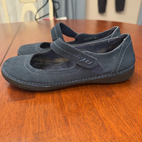 Vionic Shoes - Vionic Orthaheel Harper Leather Suede Mary Jane Flat Shoes Blue US 7.5 Wide